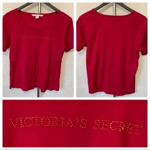 Victoria’s Secret logo embellished tee pink XS